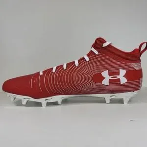 Under Armour UA Nitro Football Cleats 3021066-603 Red White Metallic Size 13 NFL Under Armour UA Nitro Football Cleats 3021066-603 Red White  main image 3
